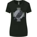 Odin Celtic Raven Viking Tattoo Cross Runic Womens Wider Cut T-Shirt Black