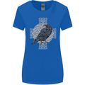 Odin Celtic Raven Viking Tattoo Cross Runic Womens Wider Cut T-Shirt Royal Blue