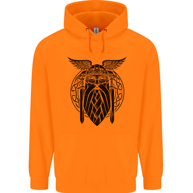 Odin The Vikings Valhalla Thor Gym Nordic Childrens Kids Hoodie Orange