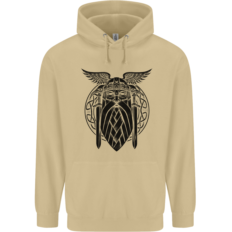 Odin The Vikings Valhalla Thor Gym Nordic Mens 80% Cotton Hoodie Sand