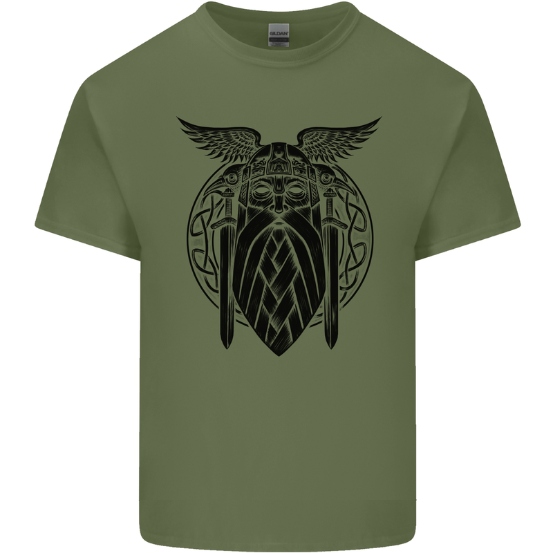 Odin The Vikings Valhalla Thor Gym Nordic Mens Cotton T-Shirt Tee Top Military Green