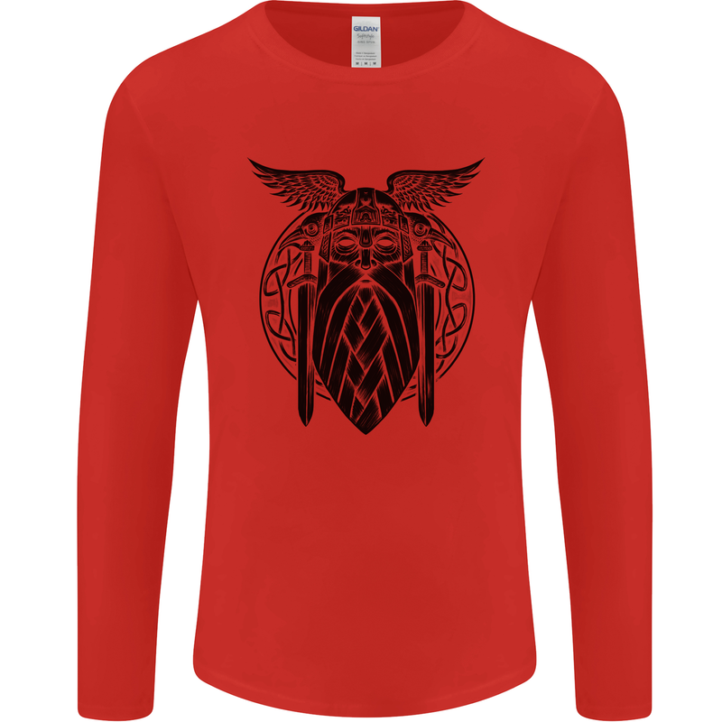 Odin The Vikings Valhalla Thor Gym Nordic Mens Long Sleeve T-Shirt Red