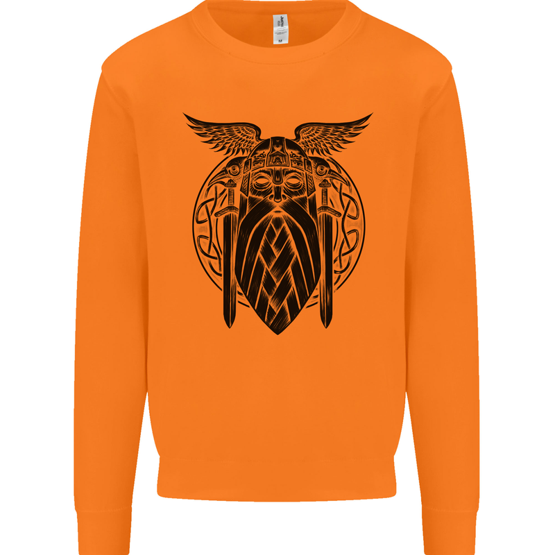 Odin The Vikings Valhalla Thor Gym Nordic Mens Sweatshirt Jumper Orange