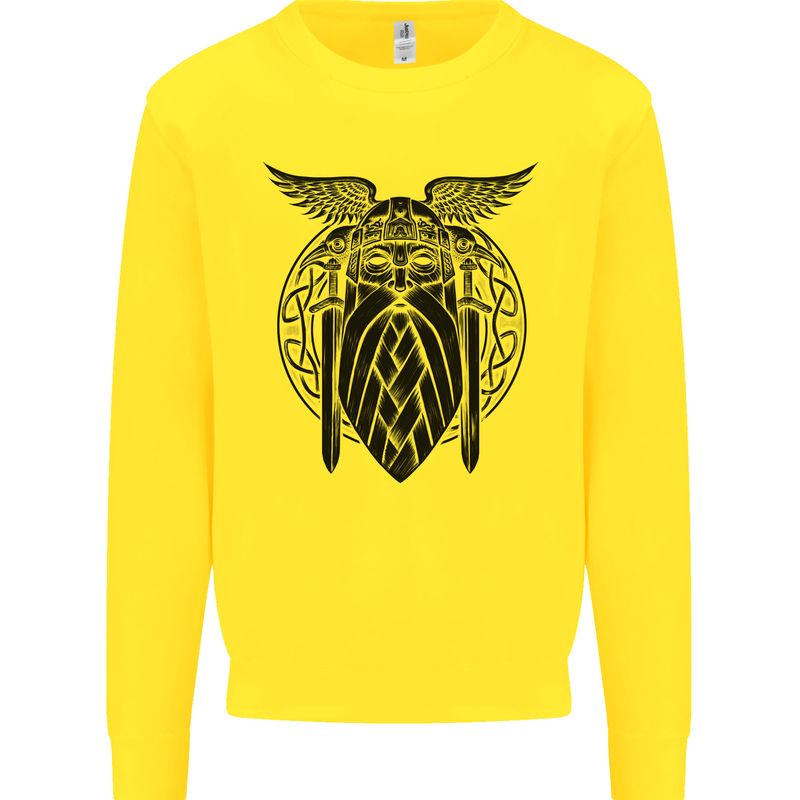 Odin The Vikings Valhalla Thor Gym Nordic Mens Sweatshirt Jumper Yellow