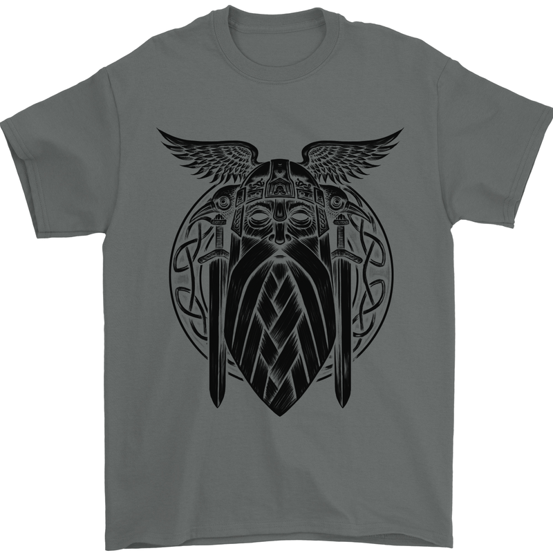 Odin The Vikings Valhalla Thor Gym Nordic Mens T-Shirt Cotton Gildan Charcoal