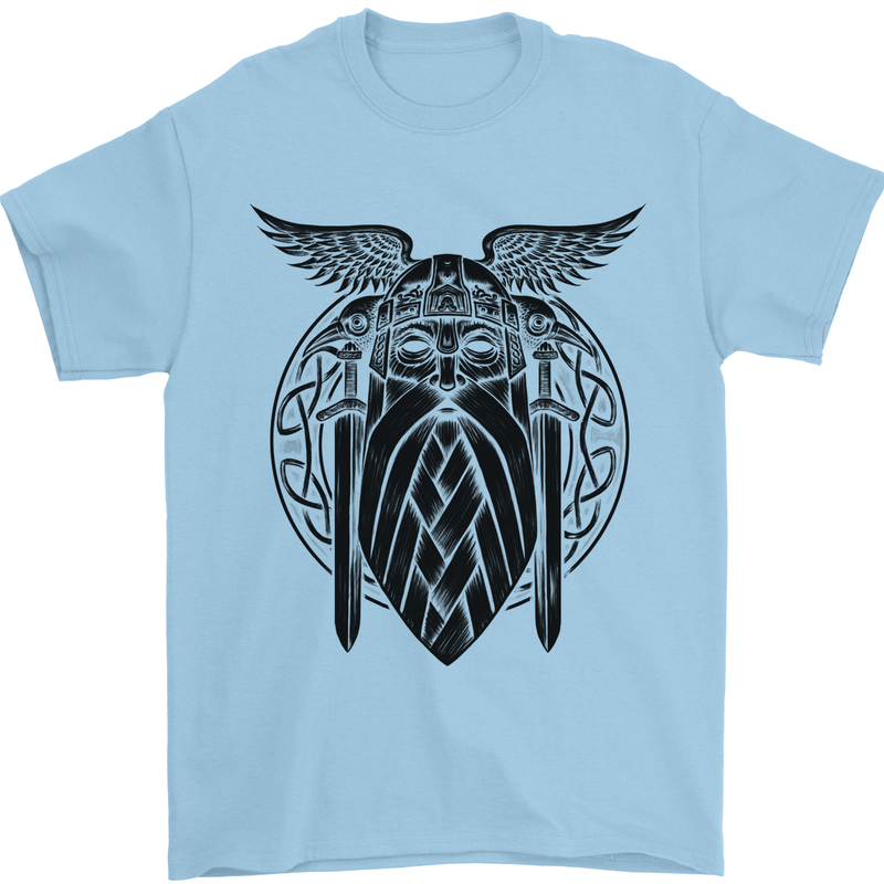 Odin The Vikings Valhalla Thor Gym Nordic Mens T-Shirt Cotton Gildan Light Blue