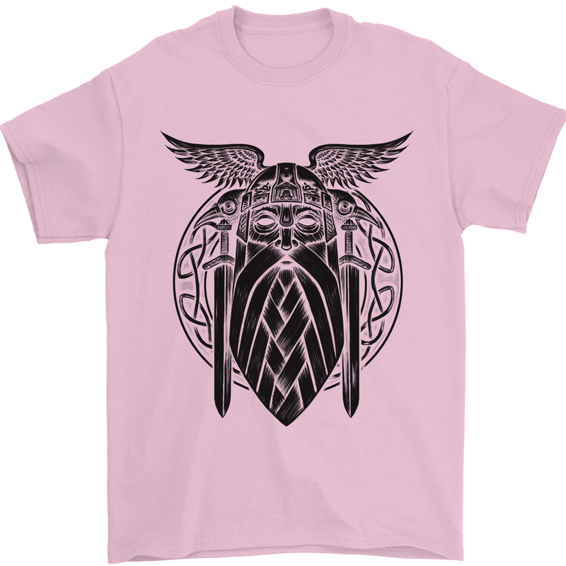 Odin The Vikings Valhalla Thor Gym Nordic Mens T-Shirt Cotton Gildan Light Pink