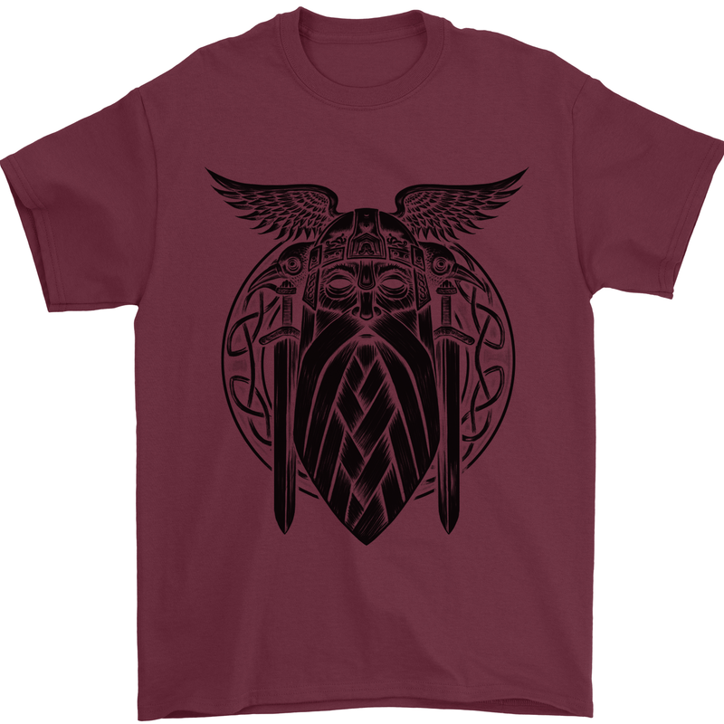 Odin The Vikings Valhalla Thor Gym Nordic Mens T-Shirt Cotton Gildan Maroon