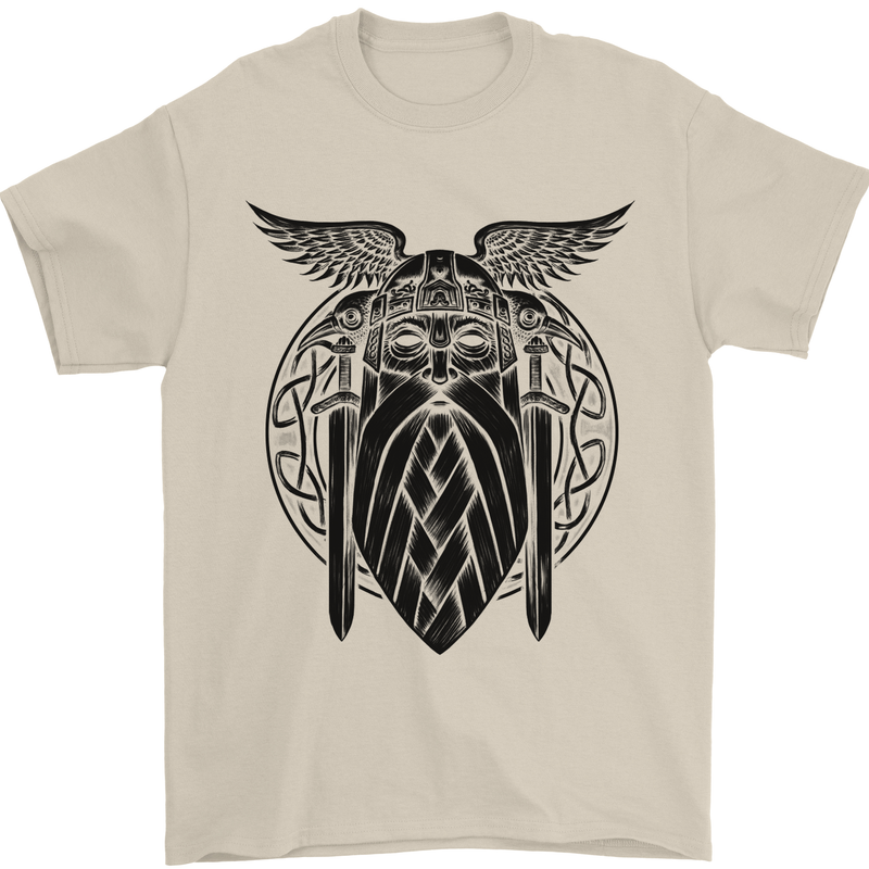 Odin The Vikings Valhalla Thor Gym Nordic Mens T-Shirt Cotton Gildan Sand