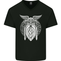 Odin The Vikings Valhalla Thor Gym Nordic Mens V-Neck Cotton T-Shirt Black