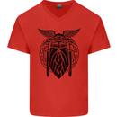 Odin The Vikings Valhalla Thor Gym Nordic Mens V-Neck Cotton T-Shirt Red