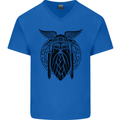 Odin The Vikings Valhalla Thor Gym Nordic Mens V-Neck Cotton T-Shirt Royal Blue