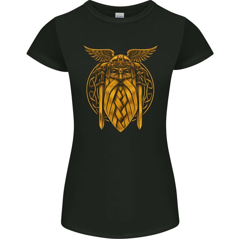 Odin The Vikings Valhalla Thor Gym Nordic Womens Petite Cut T-Shirt Black
