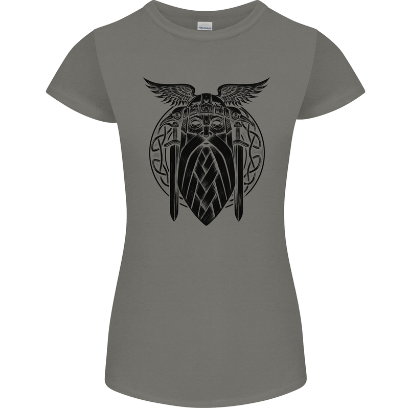Odin The Vikings Valhalla Thor Gym Nordic Womens Petite Cut T-Shirt Charcoal