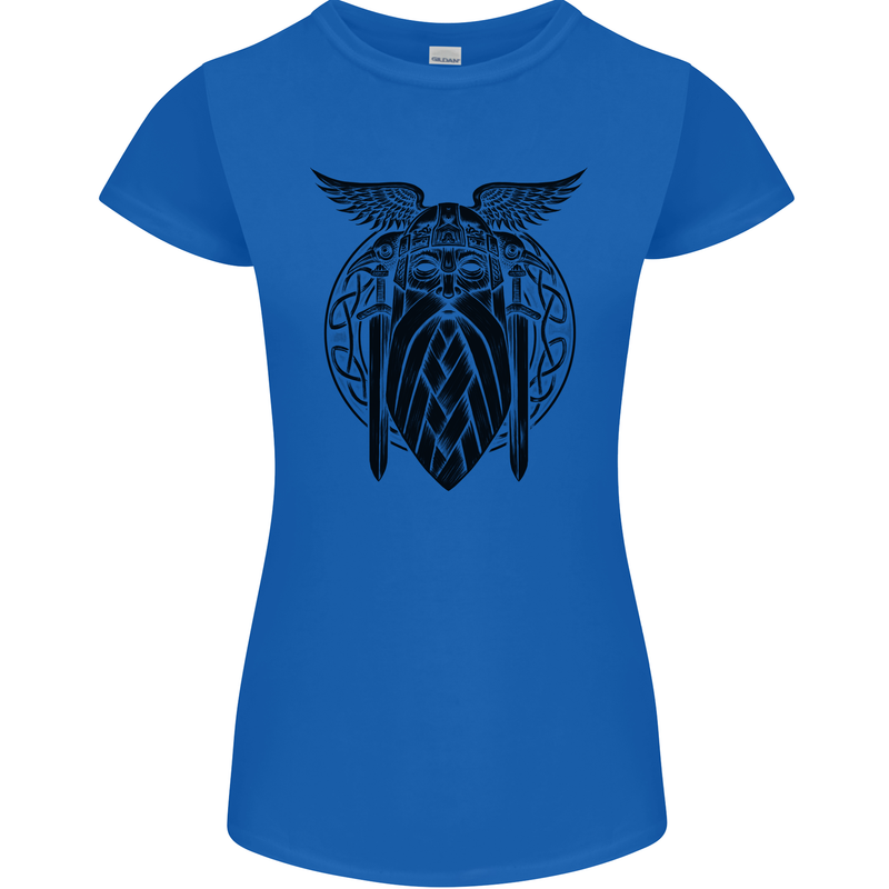 Odin The Vikings Valhalla Thor Gym Nordic Womens Petite Cut T-Shirt Royal Blue