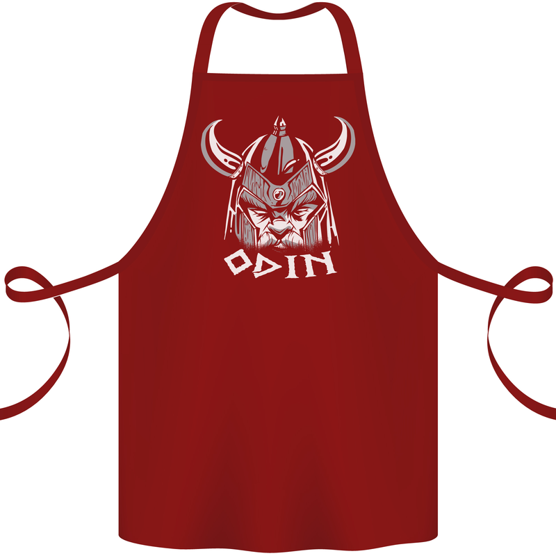 Odin Viking God Warrior Valhalla Norse Gym Cotton Apron 100% Organic Maroon