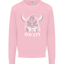 Odin Viking God Warrior Valhalla Norse Gym Kids Sweatshirt Jumper Light Pink