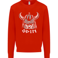 Odin Viking God Warrior Valhalla Norse Gym Mens Sweatshirt Jumper Bright Red