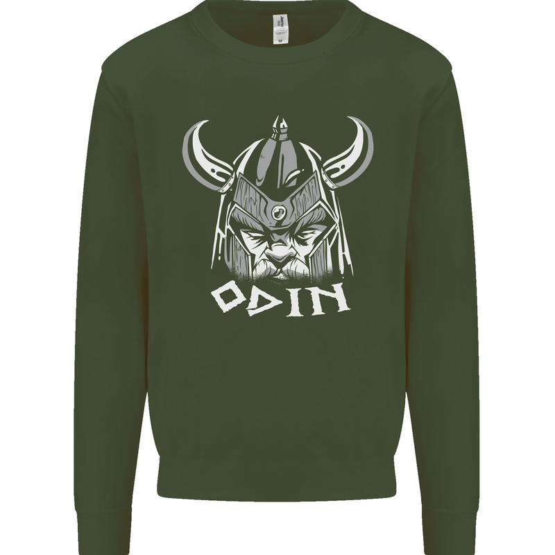 Odin Viking God Warrior Valhalla Norse Gym Mens Sweatshirt Jumper Forest Green