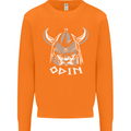 Odin Viking God Warrior Valhalla Norse Gym Mens Sweatshirt Jumper Orange