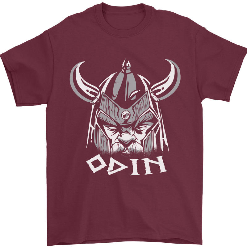 Odin Viking God Warrior Valhalla Norse Gym Mens T-Shirt Cotton Gildan Maroon