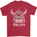 Odin Viking God Warrior Valhalla Norse Gym Mens T-Shirt Cotton Gildan Red