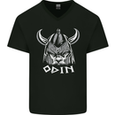 Odin Viking God Warrior Valhalla Norse Gym Mens V-Neck Cotton T-Shirt Black