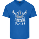 Odin Viking God Warrior Valhalla Norse Gym Mens V-Neck Cotton T-Shirt Royal Blue