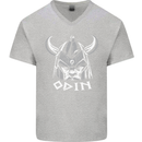 Odin Viking God Warrior Valhalla Norse Gym Mens V-Neck Cotton T-Shirt Sports Grey