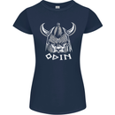 Odin Viking God Warrior Valhalla Norse Gym Womens Petite Cut T-Shirt Navy Blue