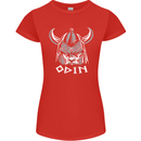 Odin Viking God Warrior Valhalla Norse Gym Womens Petite Cut T-Shirt Red
