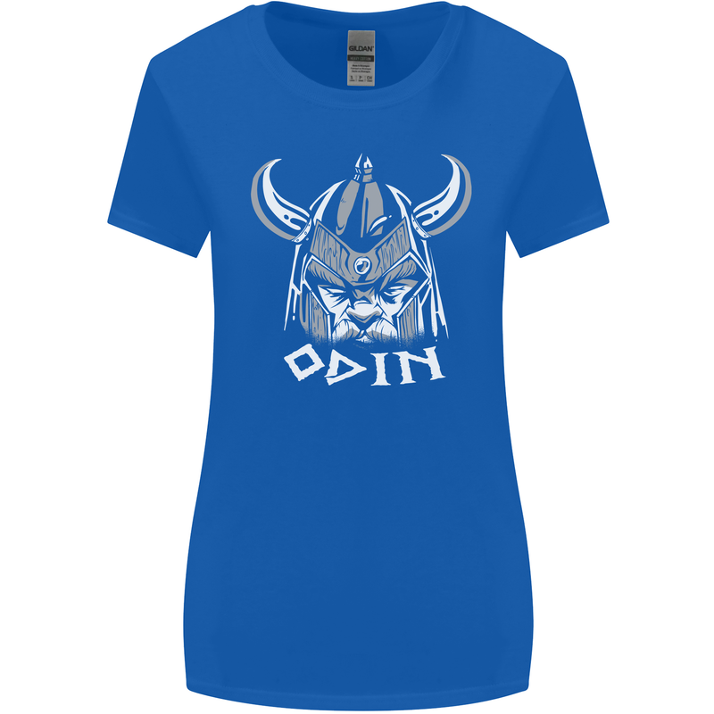Odin Viking God Warrior Valhalla Norse Gym Womens Wider Cut T-Shirt Royal Blue