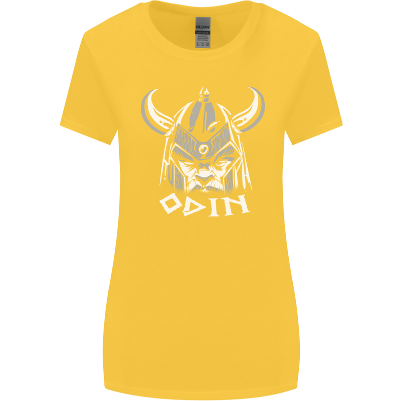 Odin Viking God Warrior Valhalla Norse Gym Womens Wider Cut T-Shirt Yellow