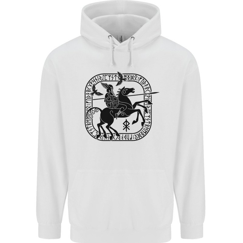 Odin Wotan Vikings Valhalla Norse Mythology Childrens Kids Hoodie White