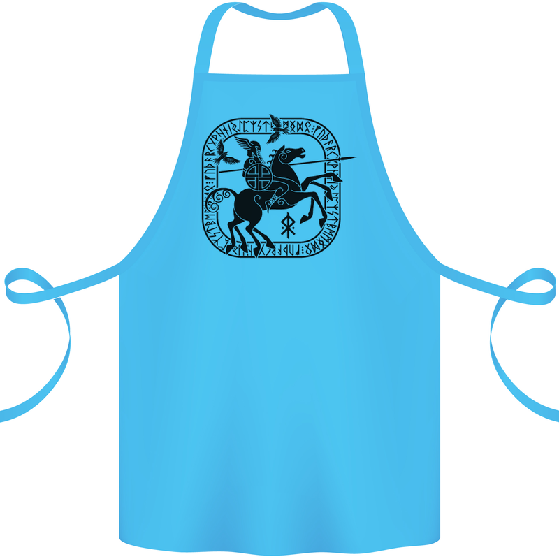 Odin Wotan Vikings Valhalla Norse Mythology Cotton Apron 100% Organic Turquoise