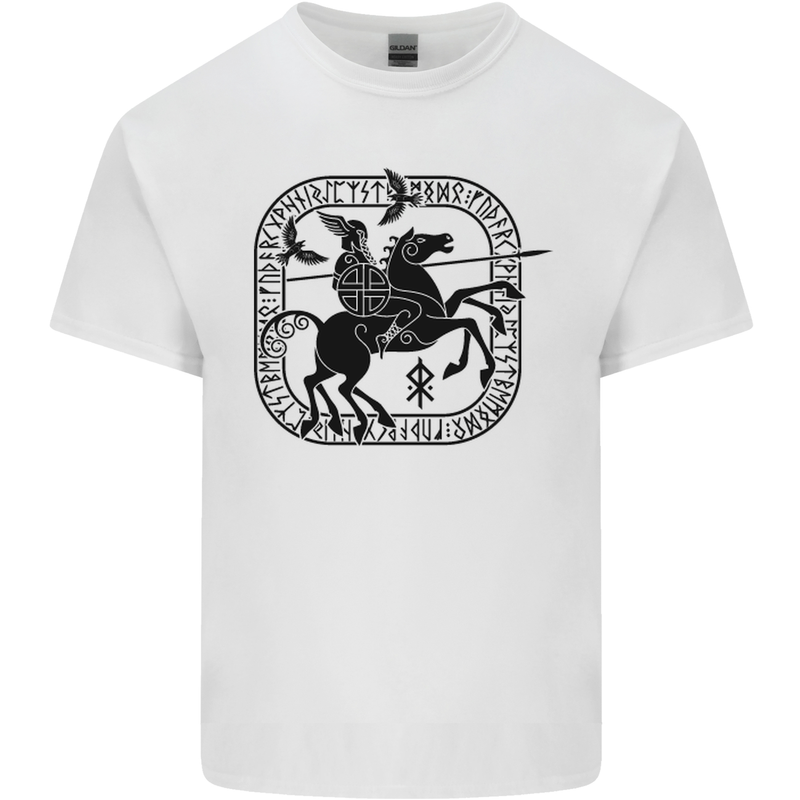 Odin Wotan Vikings Valhalla Norse Mythology Kids T-Shirt Childrens White