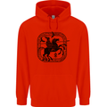 Odin Wotan Vikings Valhalla Norse Mythology Mens 80% Cotton Hoodie Bright Red