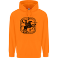 Odin Wotan Vikings Valhalla Norse Mythology Mens 80% Cotton Hoodie Orange