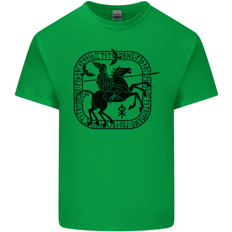 Odin Wotan Vikings Valhalla Norse Mythology Mens Cotton T-Shirt Tee Top Irish Green