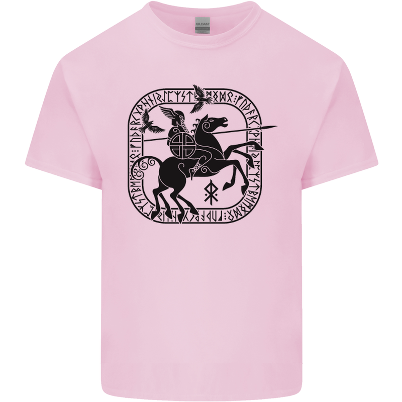 Odin Wotan Vikings Valhalla Norse Mythology Mens Cotton T-Shirt Tee Top Light Pink