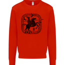 Odin Wotan Vikings Valhalla Norse Mythology Mens Sweatshirt Jumper Bright Red