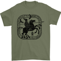 Odin Wotan Vikings Valhalla Norse Mythology Mens T-Shirt Cotton Gildan Military Green