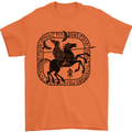 Odin Wotan Vikings Valhalla Norse Mythology Mens T-Shirt Cotton Gildan Orange