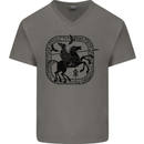 Odin Wotan Vikings Valhalla Norse Mythology Mens V-Neck Cotton T-Shirt Charcoal