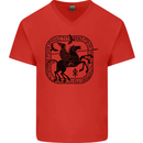 Odin Wotan Vikings Valhalla Norse Mythology Mens V-Neck Cotton T-Shirt Red
