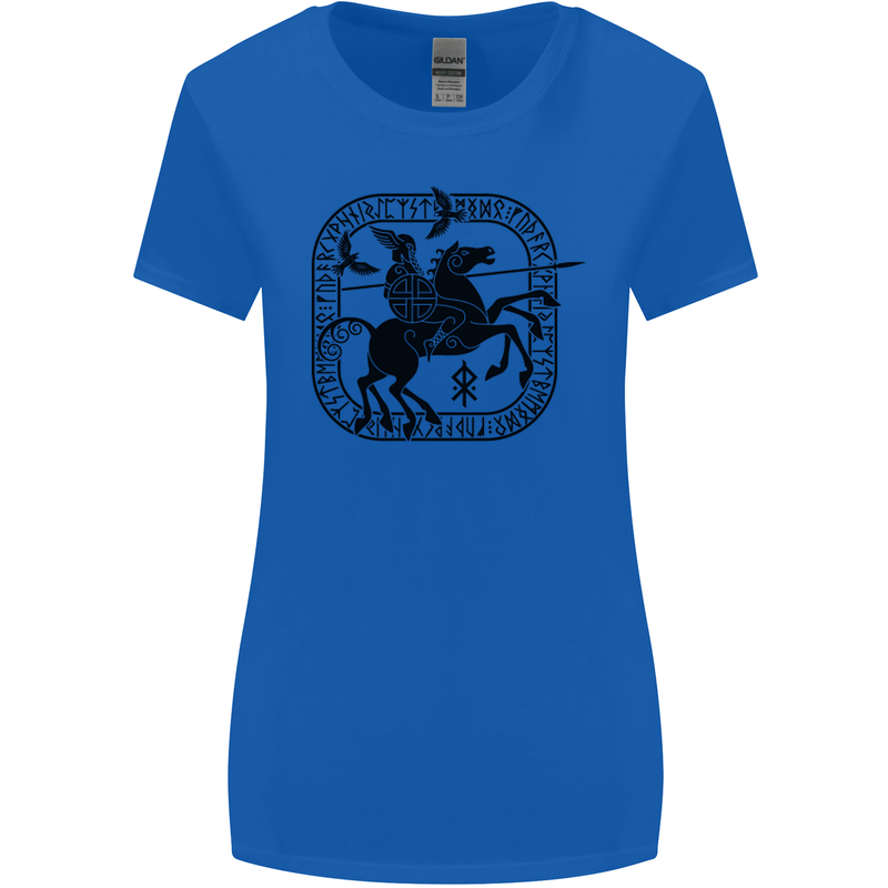 Odin Wotan Vikings Valhalla Norse Mythology Womens Wider Cut T-Shirt Royal Blue