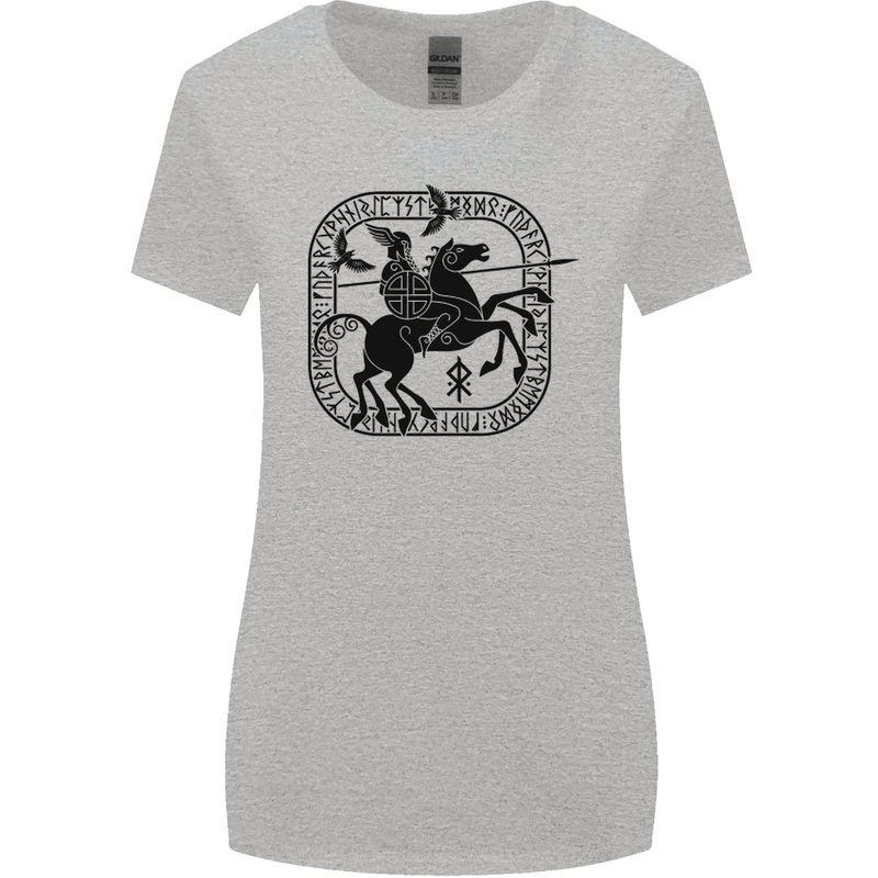 Odin Wotan Vikings Valhalla Norse Mythology Womens Wider Cut T-Shirt Sports Grey