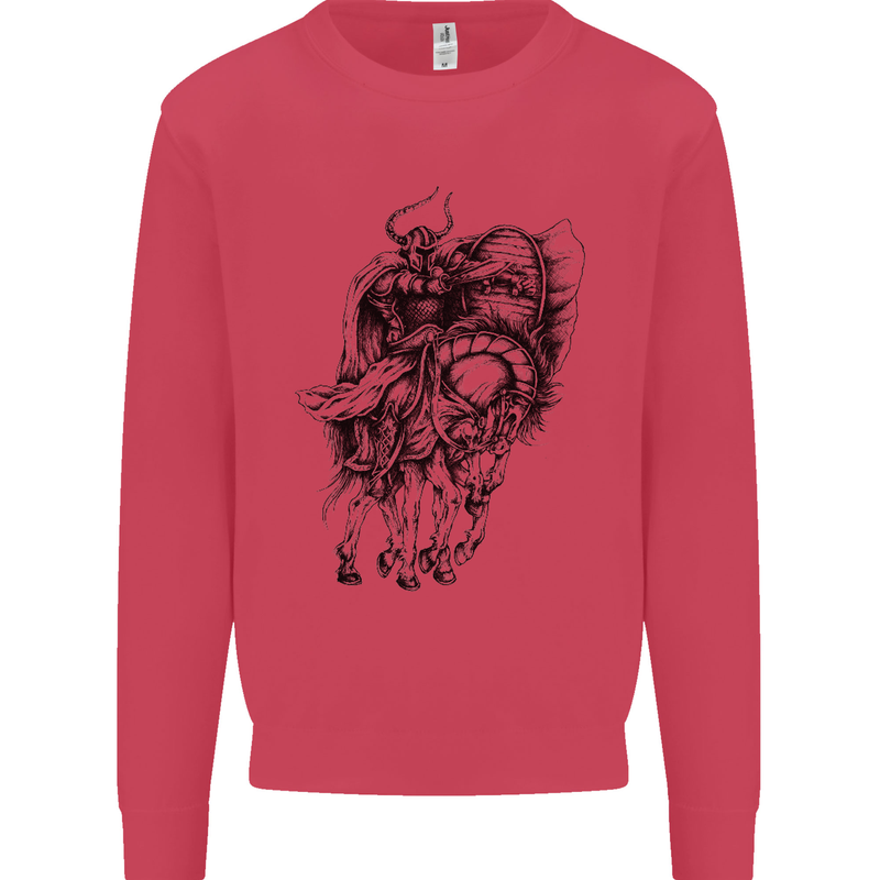 Odin the Viking on Horseback Valhalla Gods Kids Sweatshirt Jumper Heliconia