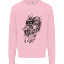 Odin the Viking on Horseback Valhalla Gods Kids Sweatshirt Jumper Light Pink
