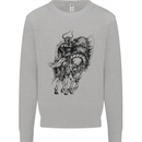 Odin the Viking on Horseback Valhalla Gods Kids Sweatshirt Jumper Sports Grey